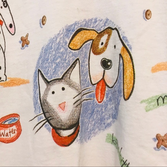Vintage kids t shirt long sleeve dogs cats 1999 - Picture 7 of 10